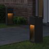 vidaXL Lumi&egrave;re de Chemin LED Solaire 2 pcs Noir Acier lamin&eacute; &agrave; froid