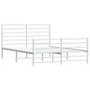 vidaXL Cadre de lit m&eacute;tal sans matelas et pied de lit blanc 150x200 cm