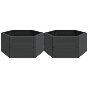 vidaXL Jardini&egrave;res de jardin 2 pcs anthracite PP