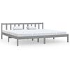 vidaXL Cadre de lit sans matelas gris bois massif 200x200 cm