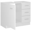 vidaXL Armoire d'&eacute;vier Blanc brillant 63x30x54 cm Bois d'ing&eacute;nierie