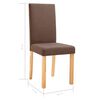vidaXL Chaises &agrave; manger lot de 2 marron tissu