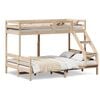 vidaXL Lit superpos&eacute; sans matelas 80x200/140x200 cm bois massif