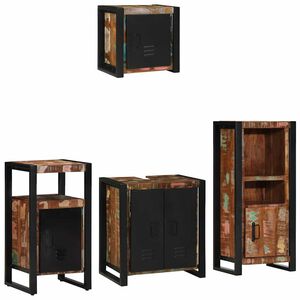 vidaXL Ensemble de mobilier de salle de bain 4 pcs Bois Recycl&eacute; Solide