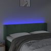 vidaXL T&ecirc;te de lit &agrave; LED Vert fonc&eacute; 147x16x78/88 cm Velours