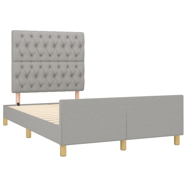 vidaXL Cadre de lit sans matelas gris clair 120x200 cm tissu