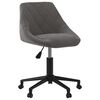 vidaXL Chaise pivotante de bureau Gris fonc&eacute; Velours