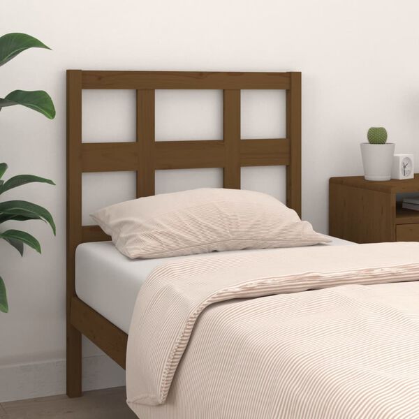 vidaXL T&ecirc;te de lit Marron miel 105,5x4x100 cm Bois massif de pin