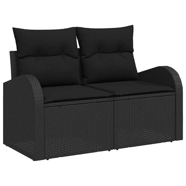 vidaXL Ensemble de canap&eacute; de jardin avec coussin 5 pcs Noir
