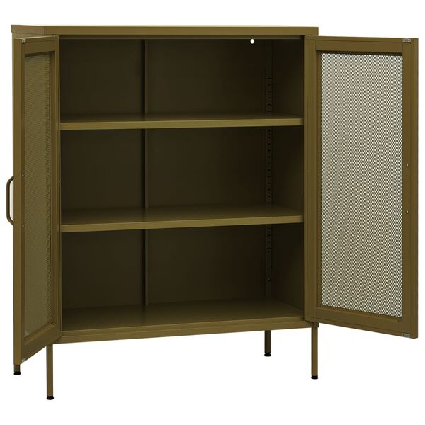 vidaXL Armoire de rangement Vert olive 80x35x101,5 cm Acier