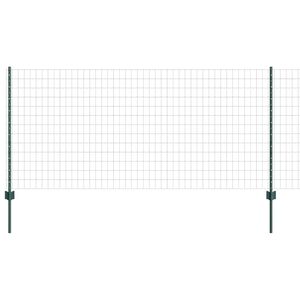 vidaXL Cl&ocirc;ture Euro avec poteau 25 x 1 m Acier recouvert de PVC Vert