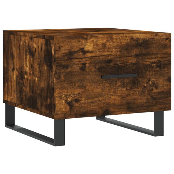 vidaXL Table basse Ch&ecirc;ne fum&eacute; 50x50x40 cm Bois d'ing&eacute;nierie