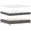 vidaXL Lit &agrave; ressorts avec matelas Gris fonc&eacute; 200 x 200 cm tissu