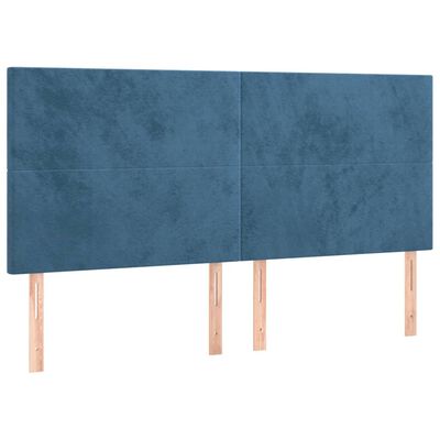 vidaXL Cadre de lit avec tête de lit Bleu foncé 200x200 cm Velours