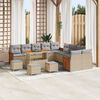 vidaXL Ensemble de canap&eacute; de jardin 14 pcs Beige et Gris clair