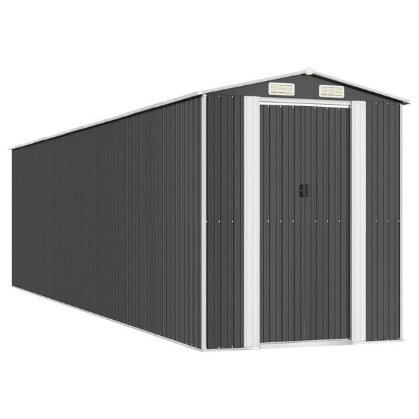 vidaXL Abri de jardin Anthracite 192x772x223 cm Acier galvanis&eacute;