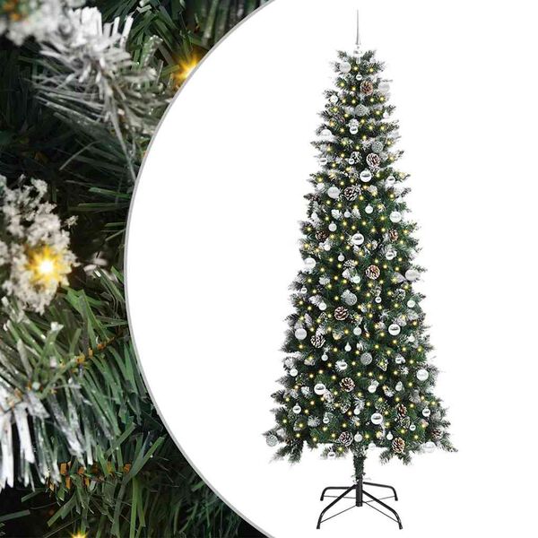 vidaXL Sapin de No&euml;l artificiel Vert 240 cm PVC, plastique et acier