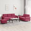 vidaXL Ensemble de canapés 3 pcs avec coussins Rouge bordeaux Velours