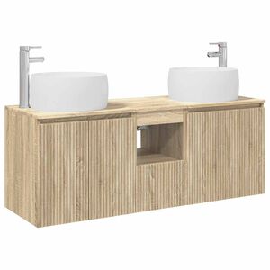 vidaXL Ensemble d'armoire de salle de bain 3 pc Ch&ecirc;ne Sonoma