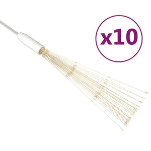 vidaXL Feux d'artifice de No&euml;l d'ext&eacute;rieur 10 pcs Blanc 20 cm 1400 LED