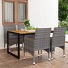 vidaXL Ensemble &agrave; manger de jardin 5 pcs Gris