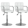 vidaXL Chaises pivotantes &agrave; manger lot de 2 blanc similicuir