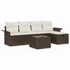 vidaXL Ensemble de canap&eacute; de jardin 6 pcs Marron Poly rotin