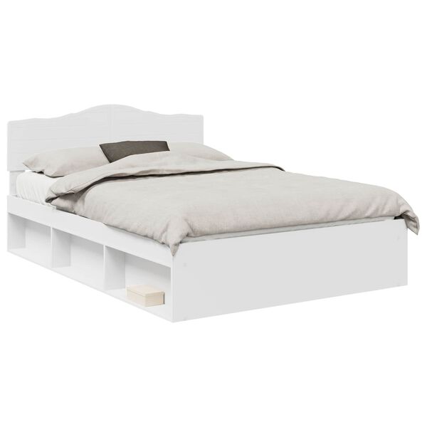 vidaXL Cadre de lit Blanc 160 x 200 cm Bois de pin massif