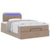 vidaXL Lit ottoman avec matelas & LED cappuccino 120x190cm similicuir