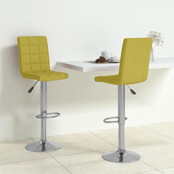 vidaXL Tabourets de bar lot de 2 vert tissu