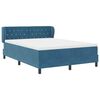 vidaXL Lit &agrave; ressorts avec matelas Bleu fonc&eacute; 160 x 200 cm Velours