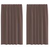 vidaXL Rideaux en voile avec passants 2 pcs marron
