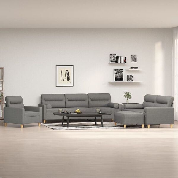 vidaXL Ensemble de canap&eacute;s 3 pcs coussins d&eacute;coratifs et coussins