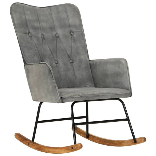 vidaXL Chaise &agrave; bascule gris vintage toile