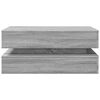 vidaXL Table basse avec lumi&egrave;res LED gris sonoma 90x50x40 cm
