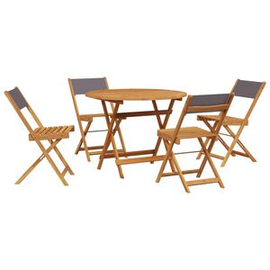 vidaXL Ensemble &agrave; manger de jardin 5 pcs anthracite tissu bois massif