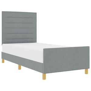 vidaXL Cadre de lit avec t&ecirc;te de lit Gris clair 80 x 200 cm tissu