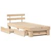 vidaXL Cadre de lit avec t&ecirc;te de lit Naturel 90 x 190 cm Pin massif