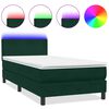 vidaXL Sommier &agrave; lattes de lit et matelas et LED vert fonc&eacute; 100x220cm velours