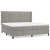 vidaXL Sommier &agrave; lattes de lit et matelas Gris clair 200x200cm Velours