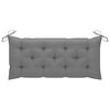 vidaXL Balancelle avec coussin gris 120 cm Bois de teck solide