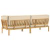 vidaXL Ensemble de Canap&eacute;s Uni 3 pcs Beige Bois d'Acacia Massif