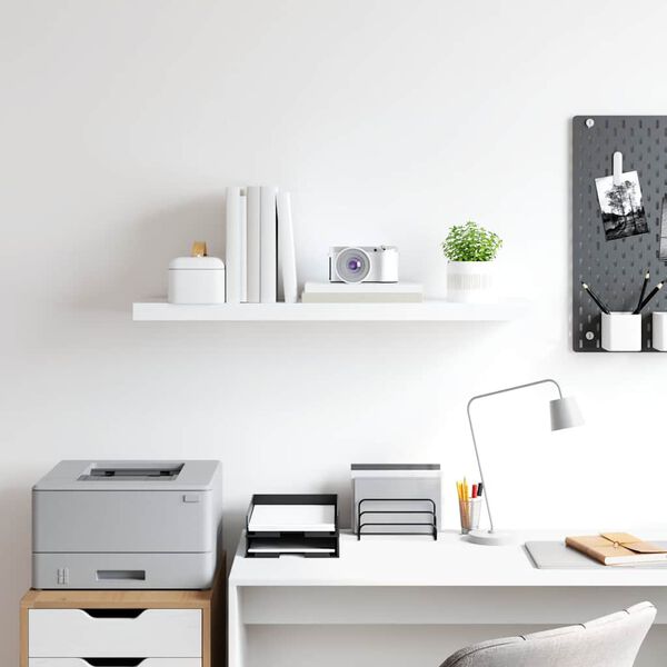 vidaXL &Eacute;tag&egrave;re murale flottante blanc 90x23,5x3,8 cm MDF