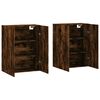 vidaXL Armoires murales 2 pcs ch&ecirc;ne fum&eacute; 69,5x34x90 cm