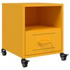 vidaXL Tables de chevet 2 pcs jaune moutarde 36x39x43,5 cm acier