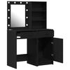 vidaXL Ensemble de table de maquillage avec LED 2 pcs Ch&ecirc;ne noir