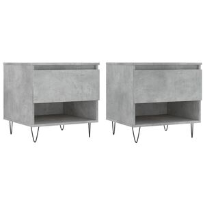 vidaXL Tables basses 2 pcs gris b&eacute;ton 50x46x50 cm bois d'ing&eacute;nierie