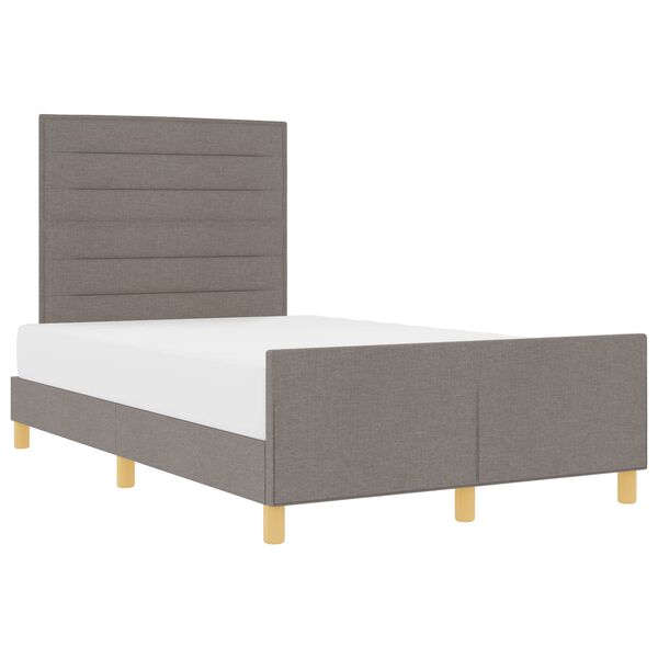 vidaXL Cadre de lit avec t&ecirc;te de lit Taupe 120 x 200 cm tissu