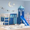 vidaXL Lit mezzanine enfants avec tour sans matelas bleu 90x200 cm