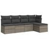 vidaXL Salon de jardin 5 pcs avec coussins gris r&eacute;sine tress&eacute;e